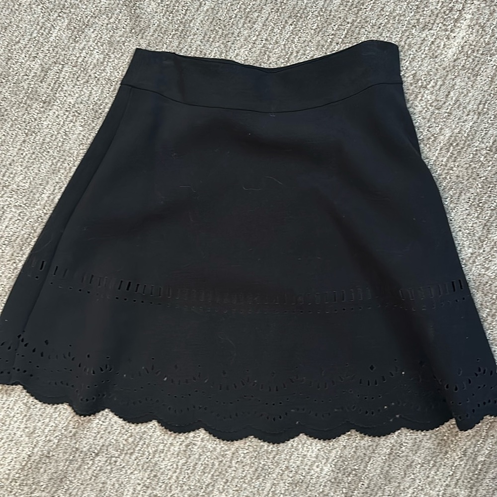 LOFT black skirt with scallop detailing